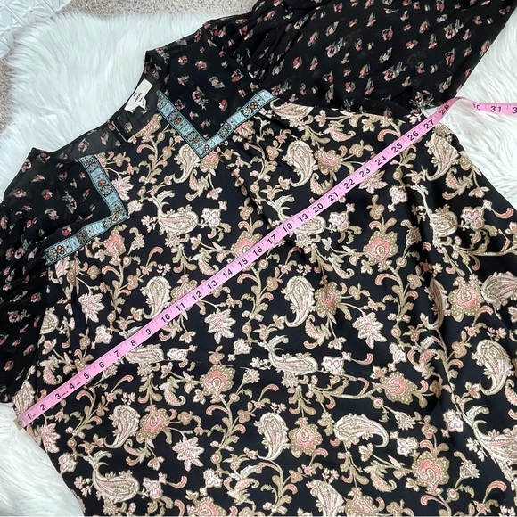 Entro Black Floral Boho Paisley Fall Core Dress - Picture 11 of 15